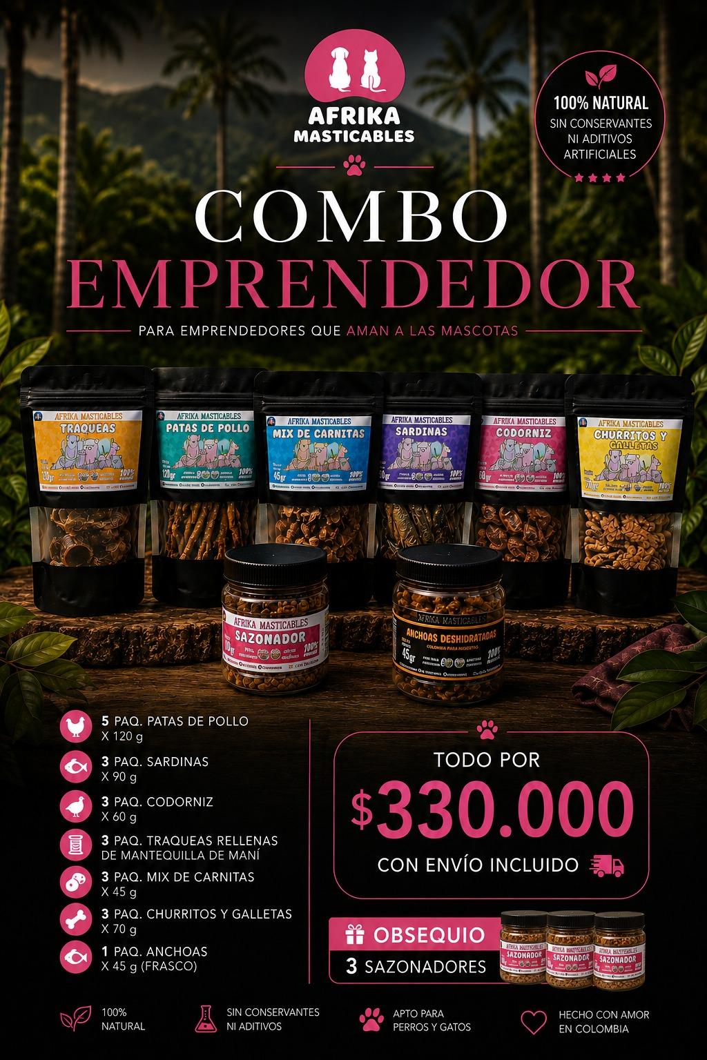 Contenido del Combo Emprendedor Afrika