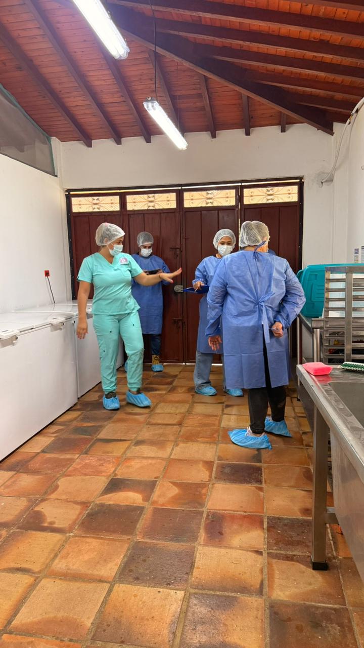 Equipo Afrika trabajando en el área de producción